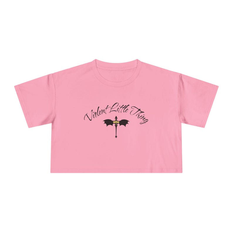 Fourth Wing T-Shirt, Violent Little Thing Crop Top, Bookish Cropped Tee, Dragon Rider Apparel, Xaden and Violet Merch, Trendy Booktok Shirt image 8
