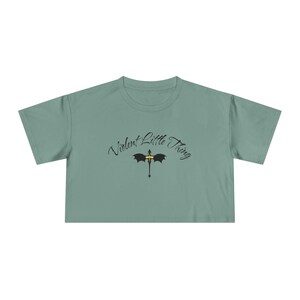 Fourth Wing T-Shirt, Violent Little Thing Crop Top, Bookish Cropped Tee, Dragon Rider Apparel, Xaden and Violet Merch, Trendy Booktok Shirt image 6
