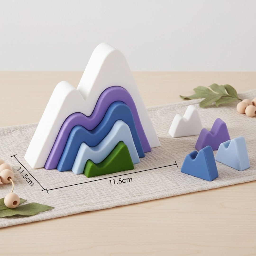 Colorful Baby Learning Mountain Blocks Stacking Toy Early Educational ...