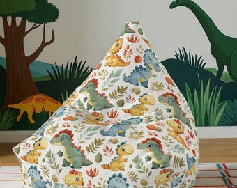 Bean Bag Chair Cover | Kids Dinosaur Print | Polyester | Cover Only