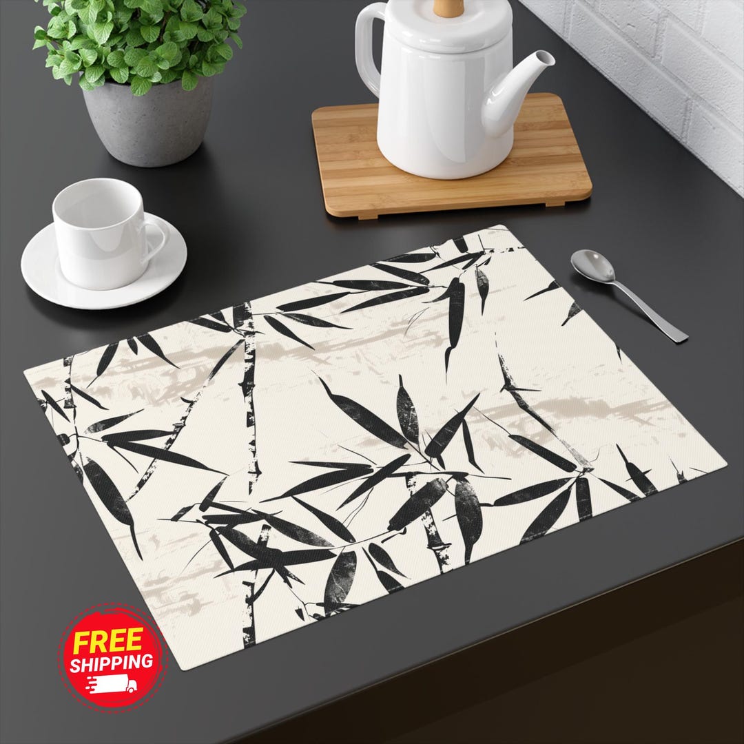 Saptami Table Mat Bamboo Placemat, Japandi Table Mat, Minimal Zen Decor - Etsy