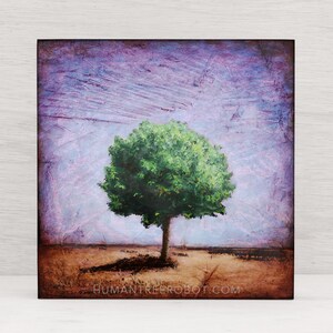 Tree Landscape - Wood Panel Print Square - From Original Painting