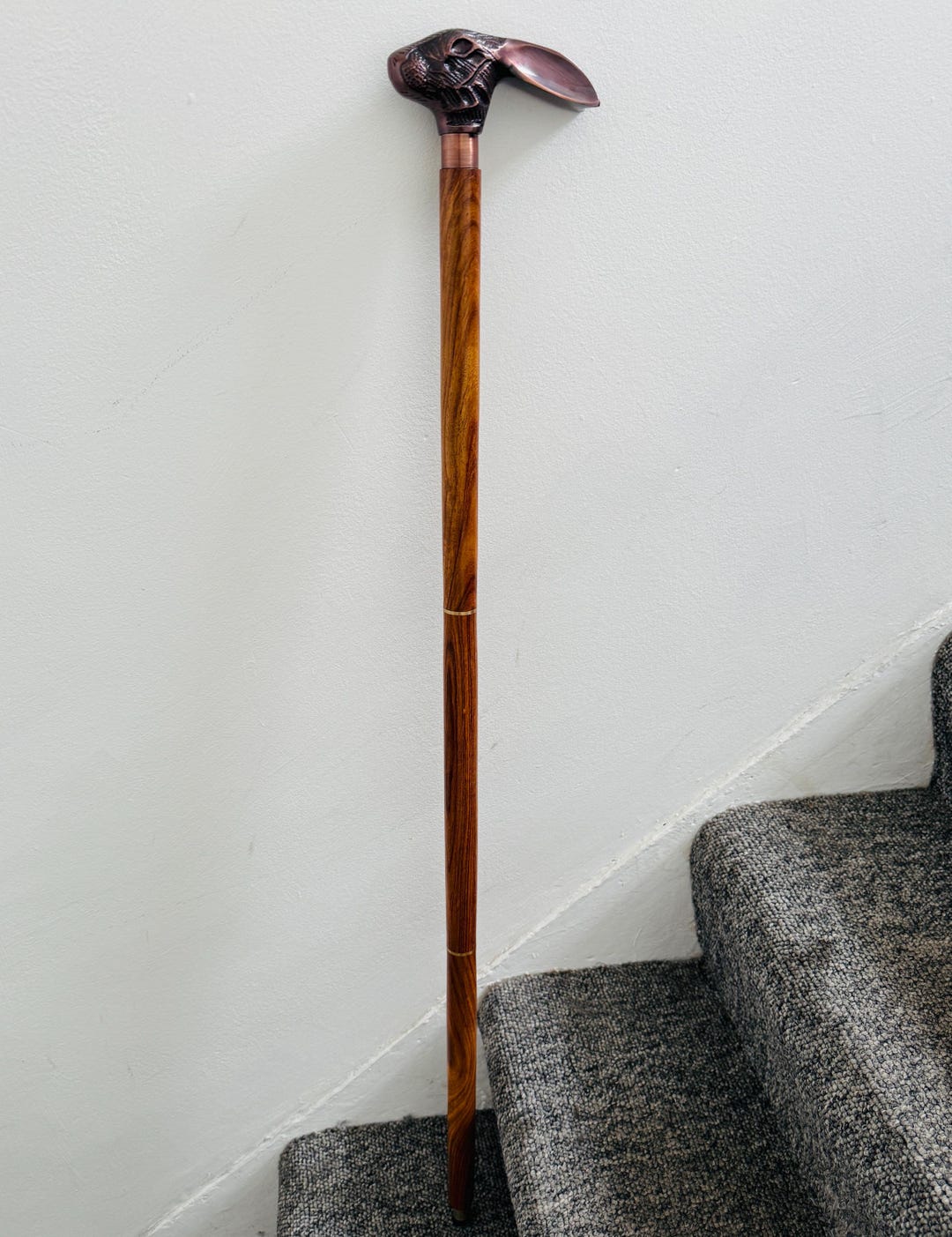 Rabbit Head Walking Cane – Handmade Wooden Stick, Gentleman's Cane - Etsy