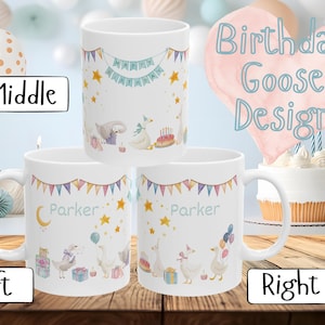 Personalized Hot Chocolate Mug, Custom Name Mug, Christmas Gift, Kid Mug, Birthday Mug Gift Birthday Goose