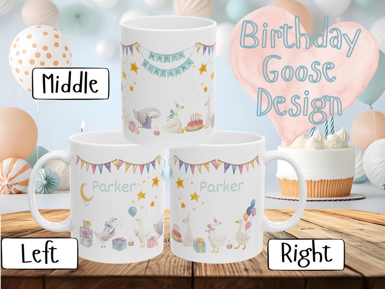 Personalized Hot Chocolate Mug, Custom Name Mug, Christmas Gift, Kid Mug, Birthday Mug Gift Birthday Goose