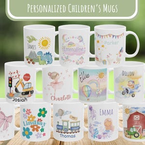 Personalized Hot Chocolate Mug, Custom Name Mug, Christmas Gift, Kid Mug, Birthday Mug Gift image 1