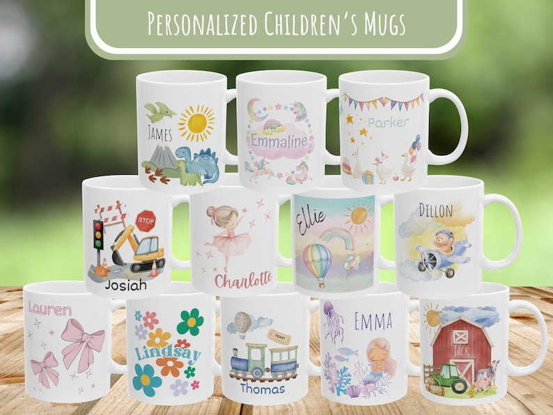 Personalized Hot Chocolate Mug, Custom Name Mug, Christmas Gift, Kid Mug, Birthday Mug Gift image 1