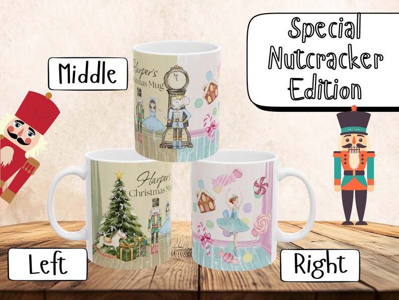 Personalized Hot Chocolate Mug, Custom Name Mug, Christmas Gift, Kid Mug, Birthday Mug Gift Nutcracker
