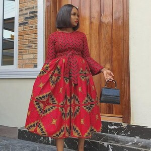 summer dresses for women red Red Chiffon dress