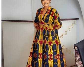 African Women Dress, Ankara Print Maxi Dress