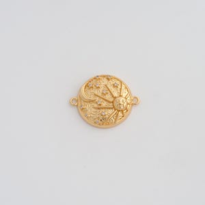 18K Gold Filled Sun Moon Star Connector,Gold CZ Celestial Connector,DIY Jewelry Findings Supply