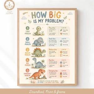 How Big Is My Problem Poster, Emotional Regulation, Kids Problem Solving Chart (Digital Download)