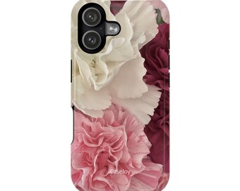 Pink Carnations Floral Phone Case | Impact-Resistant, iPhone Samsung