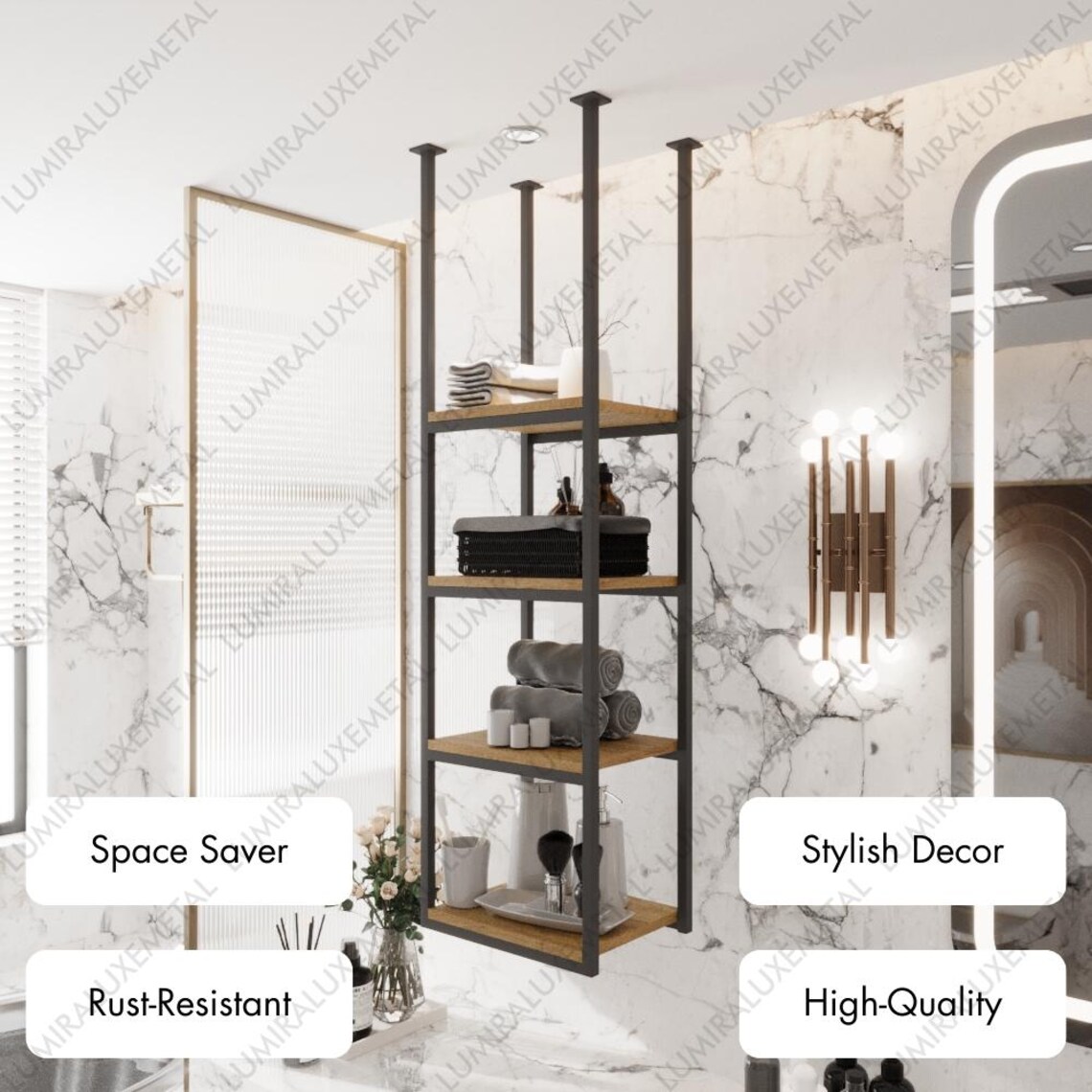 Modern Ceiling Mounted Shelf: Bathroom, Kitchen, Living Room Storage - Etsy
