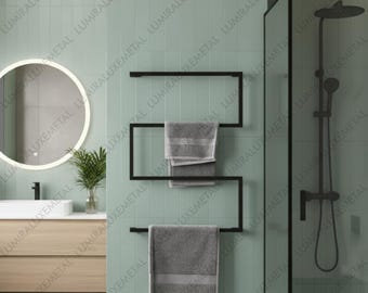 Moderne metalen wandplank | Drijvend rek in industriële stijl | Gepoedercoat stalen displayframe