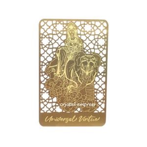 Feng Shui - 2 pcs 2025 Cartes de Mantra Talisman Or Samantabhadra (Pu Hsien Pusa)