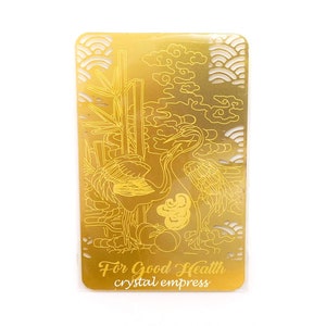 Feng Shui - 2 pcs 2024 Bonne Santé Talisman Gold Mantra Card (Métal)