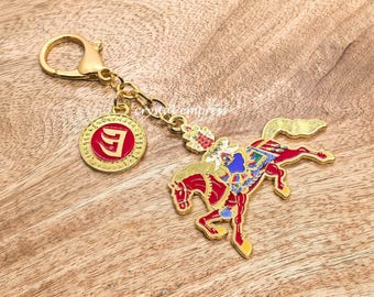 Feng Shui Windhorse Talismano Oro – Portafortuna Per Carriera E Successo, Amuleto Con Cavallo Magico, 8,5x5,5 Cm, Da Portare In Tasca O In Scrivania
