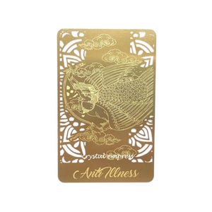 Feng Shui - 2 pcs 2025 Cartes de Mantra Anti-Maladie Talisman Or