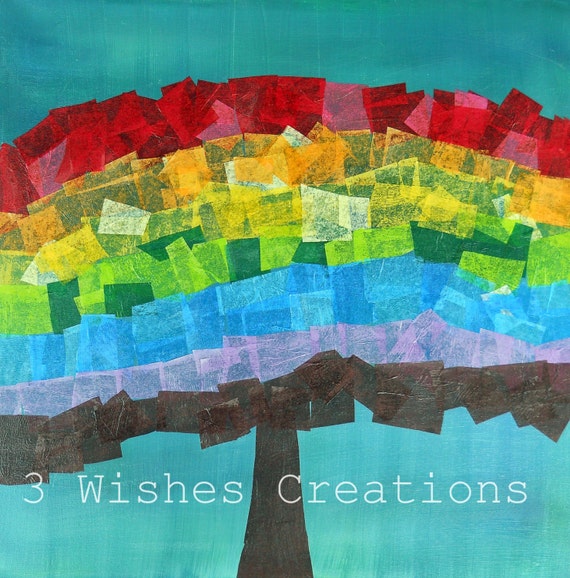 Items similar to Rainbow Tree (8 x 10) print on Etsy