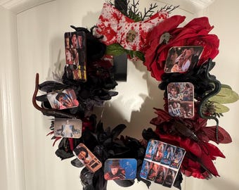 9.8 Inch Freddy Krueger Horror Wreath | Handmade Halloween Door Décor | Nightmare on Elm Street Inspired