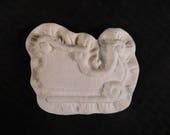 handmade ceramic Sleigh Pillow Merry Christmas label unpainted ceramic bisque