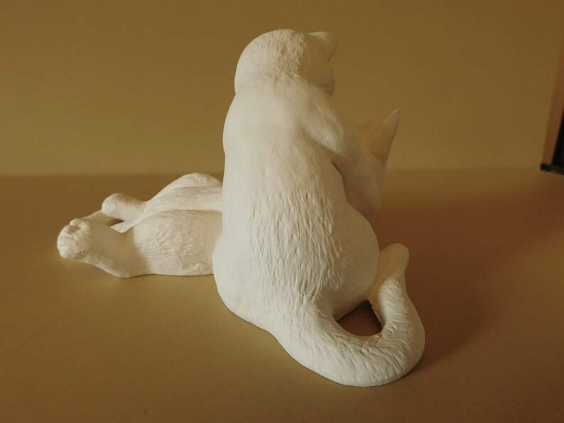 Ceramic bisque Loving CATS unpainted Handmade Etsy