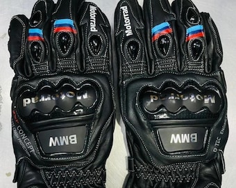 BMW Motorrad Motorcycle Racing Leather Gloves Designed for Professional's Racing Protective Riding Gloves Streetwear Style Gift for Riders
