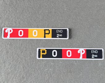 Philadelphia 0 Pittsburgh 0 (P00P) Scorebug Matte Vinyl-Laptop-Aufkleber (6 x 1 inch)