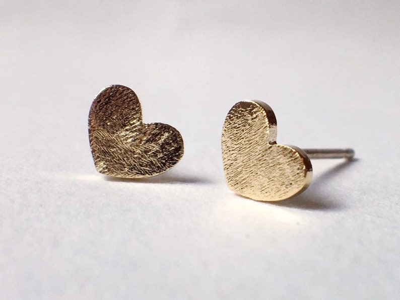 Gold or silver mini love heart stud earrings