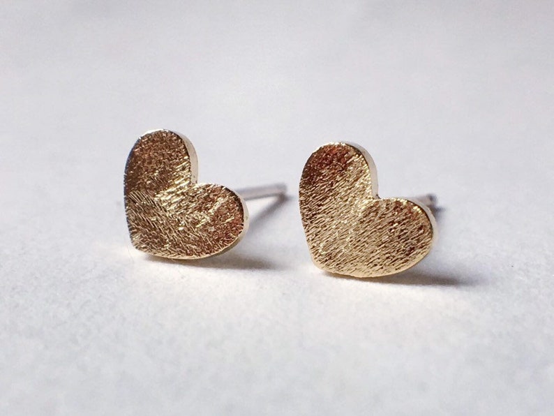 Gold or silver mini love heart stud earrings