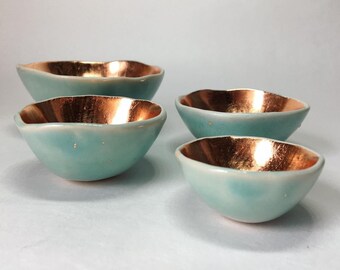 Copper Bowl ceramic pinch pot