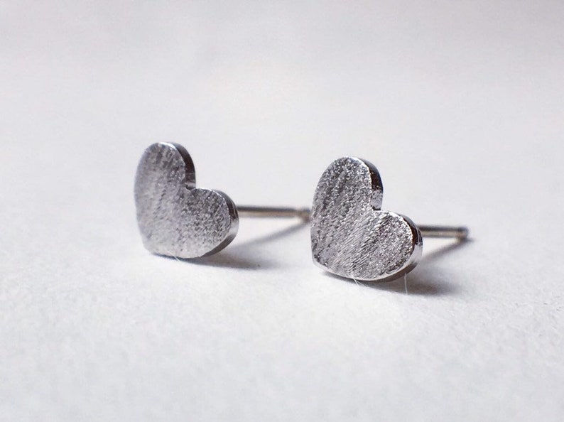 Gold or silver mini love heart stud earrings