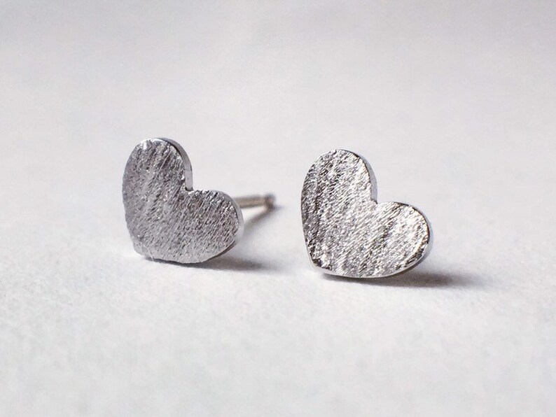 Gold or silver mini love heart stud earrings
