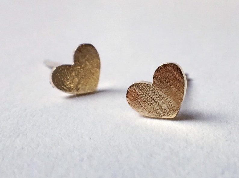 Gold or silver mini love heart stud earrings