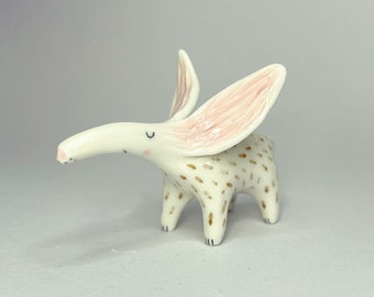 Ceramic aardvark ring holder / totem