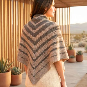 Boho Modern Crochet Pattern Triangle Shawl Design Minimalist Earthy Style Guide Dk Yarn Wrap Pattern Beginner Friendly Tutorial Instant Pdf Download Digital Instructions Handmade Wearable Accessory Advanced Beginner Level Easy Crochet