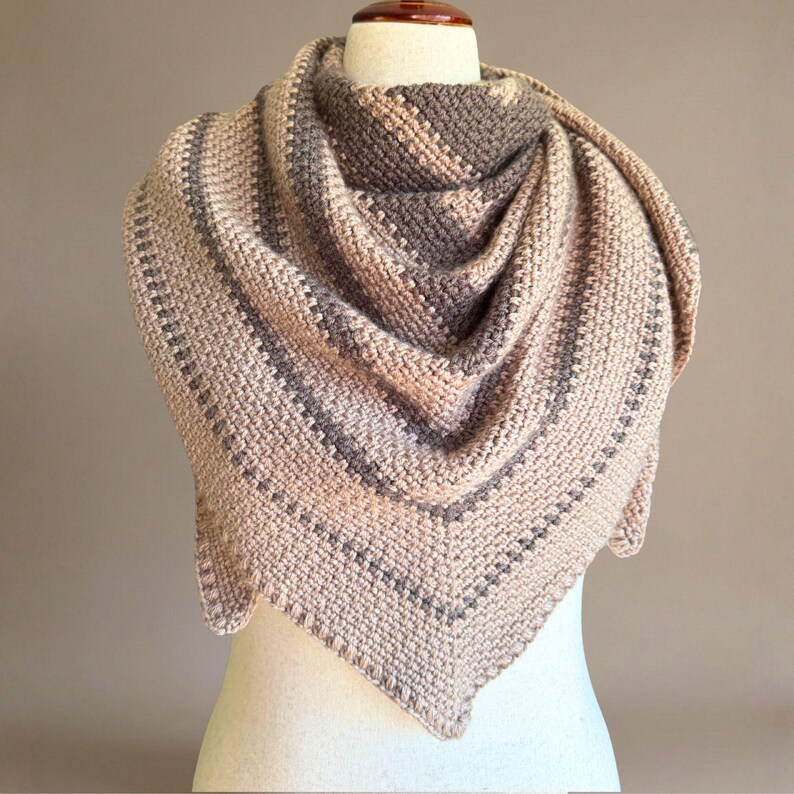 Beginner Friendly Crochet Tutorial Triangle Shawl Pattern Dk Yarn Wrap Design Modern Boho Minimalist Style Earthy Aesthetic Guide Instant Pdf Download Digital Instructions Handmade Wearable Accessory Advanced Beginner Level Easy Crochet