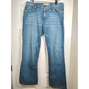 Calça jeans vintage Bongo, tamanho 34x30, cintura alta, perna afunilada, 100% algodão, estilo anos 90 (mom jeans).