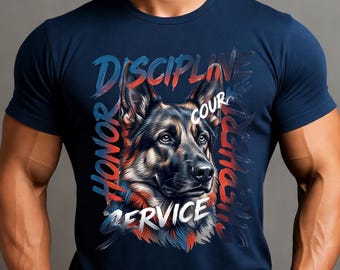 German Shepherd Graphic T Shirt | Unisex Working Dog Art Tee, Gift for Shepherd Owners