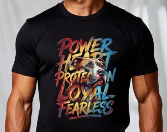 Pit Bull Breed Graphic Tee, Colorful Working Dog Artwork, Unisex Dog Lover Gift