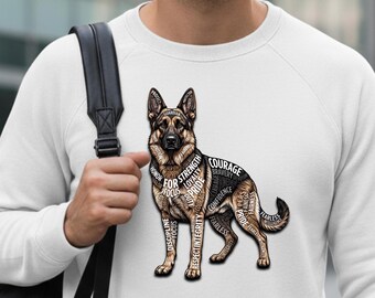 German Shepherd Sweatshirt | Unisex Dog Lover Graphic Gift for K9 Fans, Streetwear Pro Trendy