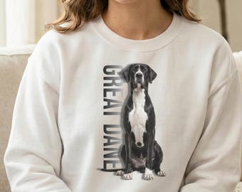 Dane Portrait Sweatshirt, Dog Lover Gift