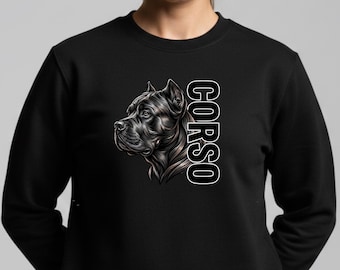 Cane Corso Sweatshirt | Black Unisex Pullover, Graphic Tee, Gift for Mastiff Lovers, Streetwear Gift