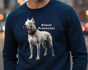 Dogo Argentino Sweatshirt, Realistic Dog Graphic Crewneck, Dogo Lover Gift
