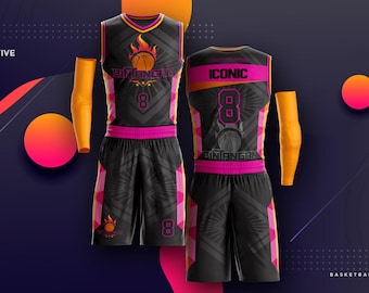 Diseño de maqueta de camiseta de baloncesto con archivos totalmente editables