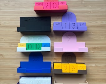 3D Printed Perpetual Block Calendar | Modular | Minimalist | Office Decor | Personalized | Customizable