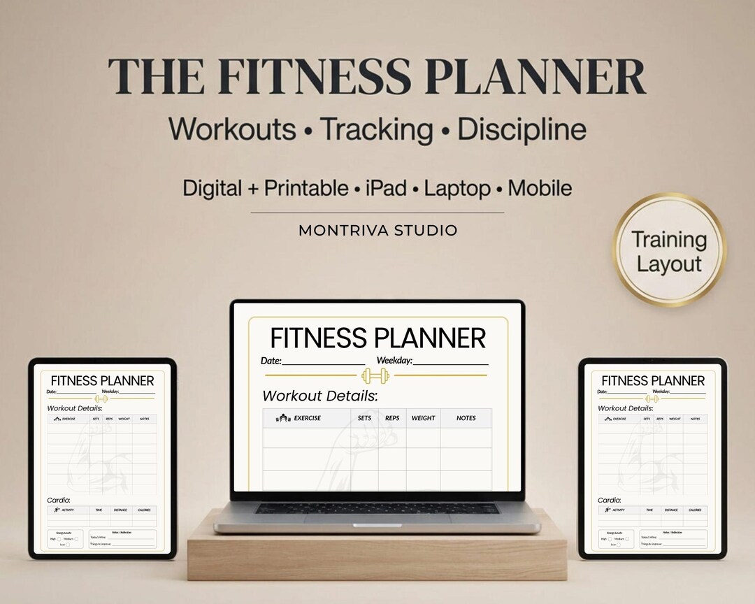 Digital Fitness Planner Goodnotes | Discipline Driven Workout Tracker ...