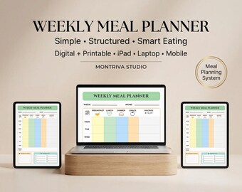 Men's Meal Planner | Food Diary & Macro Tracker (Digital PDF)