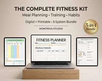 Masculine Fitness Planner | Workout Tracker & Gym Log (Digital Template)